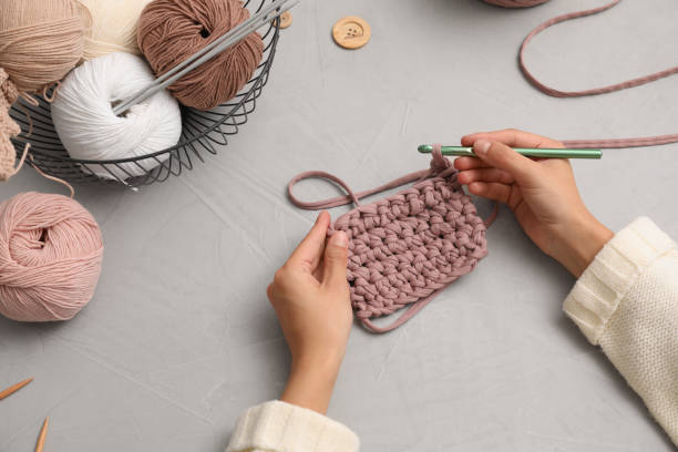 Focus sur un ouvrage en crochet